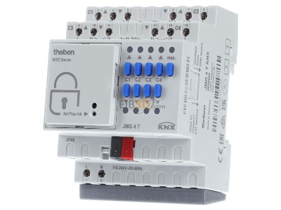 Front view Theben JMG 4 T KNX EIB, KNX blind/shutter actuator 4-fold, MIX2, Basic Module, 
