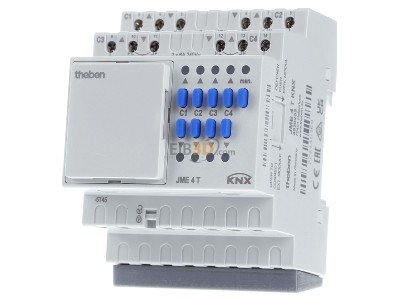 Front view Theben JME 4 T KNX Expansion module for EIB, KNX, blind/shutter actuator 4-fold, MIX2, 

