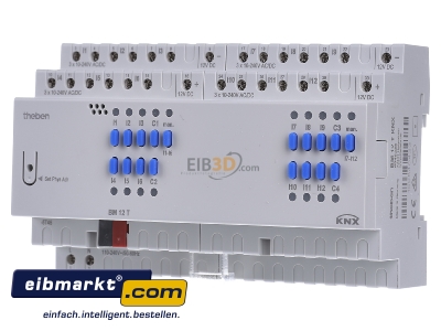 Frontansicht Theben BM 12 T KNX Binreingang FIX2 Modul, KNX 