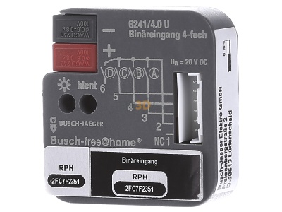 Front view Busch Jaeger 6241/4.0 U Binary input for home automation 4-ch 
