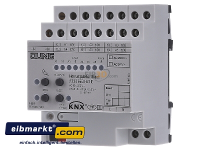 Frontansicht Jung 2336 REG HZ HE KNX Heizungsaktor 6-fach REG Triac 4TE 