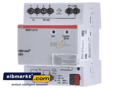 Frontansicht ABB Stotz S&J WZ/S1.3.1.2 KNX Wetterzentrale REG, I-Bus KNX 2 