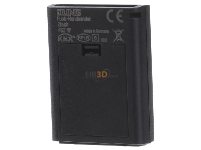 Ansicht hinten Jung HS 2 RF KNX Funk-Handsender 2-fach 