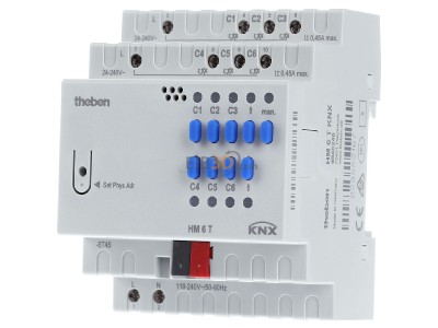 Frontansicht Theben HM 6 T KNX KNX Heizungsaktor 6-fach, o.Erweiter. 