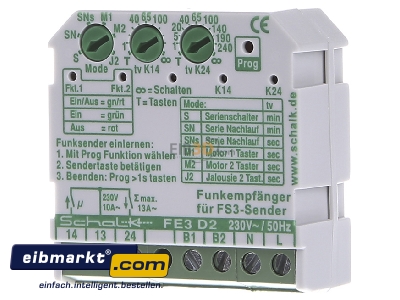 Front view Schalk FE3D29 Radio receiver 433,92MHz
