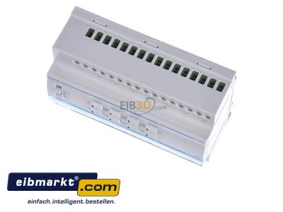 Ansicht oben vorne Hager TXM616D Schalt-/Jalousieausgang KNX 16/8f,16A C-Last 