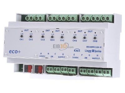 Front view Lingg&Janke BEA8FK16H-E Combined I/O device for home automation 
