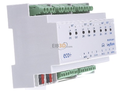 Ansicht links Lingg&Janke BEA8FK16H-E EIB, KNX Schaltaktor 8fach mit Binreingang 8fach, 