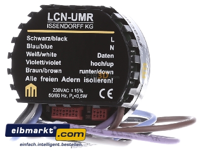 Frontansicht Issendorff 30258 Universal Rolladen-Aktor 230V 2x6A Bus-Modul LCN-UMR