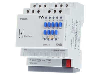Front view Theben DM 4-2 T KNX EIB, KNX dimming actuator 10...800W, 
