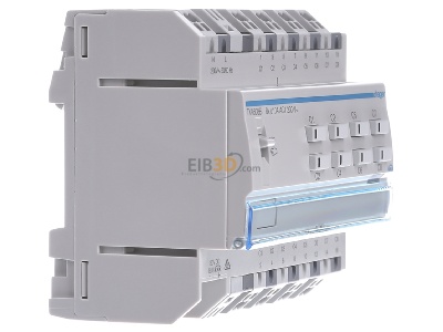 Ansicht links Hager TXA608B EIB, KNX Schaltaktor 8fach oder Jalousieaktor 4fach, 