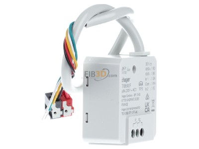 View on the left Hager TXB692F EIB, KNX switching actuator 2-fold or blind actuator 1-fold, including 2 binary inputs, 
