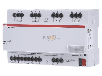 Frontansicht ABB IO/S8.6.1.1 EIB, KNX IO-Aktor 8-fach, REG 