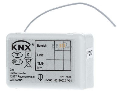 Front view Gira 511000 EIB, KNX RF/TP media coupler or RF repeater, interface between EIB, KNX and EIB, KNX RF radio products, 
