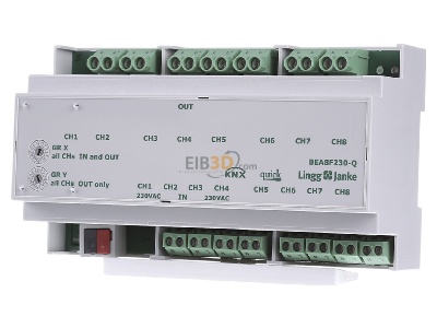 Front view Lingg & Janke BEA8F230-Q 9TE Combined I/O device for home automation 
