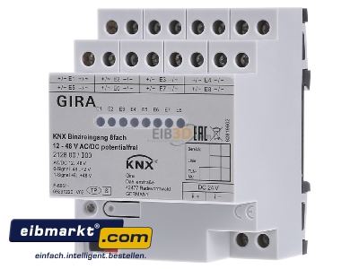 Front view Gira 212800 Binary input for home automation
