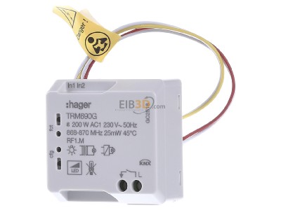 Front view Hager TRM690G EIB, KNX switching actuator 1-ch, 
