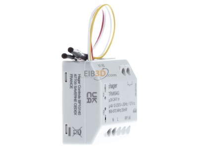 View on the left Hager TRM694G EIB, KNX switching actuator 1-ch, 
