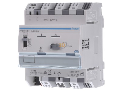 Front view Hager TYA661BN EIB, KNX control module 600W, 
