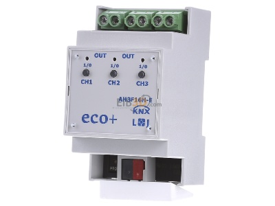 Frontansicht Lingg & Janke AH3F16H-E KNX Schaltaktor eco+ 3-fach 16A 3TE 