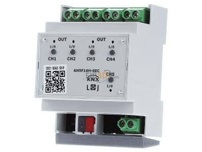 Frontansicht Lingg & Janke AH5F16H-E KNX Schaltaktor eco+ 5-fach 16A 4TE 