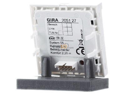 Ansicht hinten Gira 205127 KNX-Bewegungsmelder 2,20m rws 