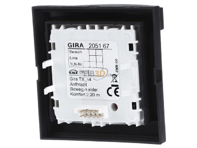 Back view Gira 205167 EIB, KNX movement sensor, 
