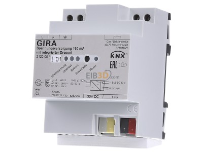 Front view Gira 212000 Power supply for home automation 160mA 
