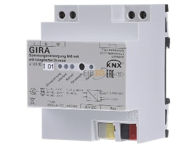 Frontansicht Gira 213000 KNX-Spannungsversorgung 640mA Drossel REG 