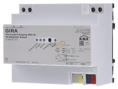 Frontansicht Gira 213800 KNX-Spannungsversorgung 1280mA Drossel REG 