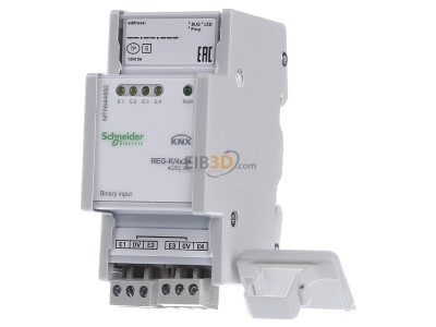 Frontansicht Schneider Electric MTN644892 KNX Binreingang REG-K/4x24,lichtgrau 