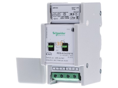 Front view Schneider Electric MTN647395 Switch actuator for KNX home automation 2-ch 
