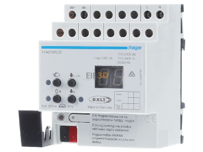 Front view Hager TYA670WD2 Control unit for light control system 
