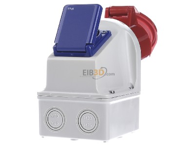 Ansicht hinten Walther 135 Mini-Kombi Wanddose 32A 5P400V6h+SCHUKO IP44 