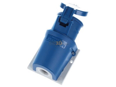 Ansicht oben hinten Mennekes 1346 Wanddose TwinCONTACT 32A,3p,6h,230V,IP44 