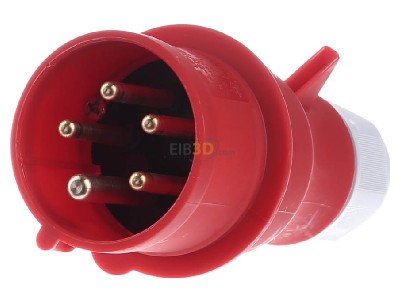 Front view Bals 203-TLS CEE plug 16A 5p 6h 400 V (50+60 Hz) red 
