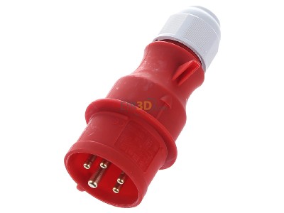 View up front Bals 203-TLS CEE plug 16A 5p 6h 400 V (50+60 Hz) red 
