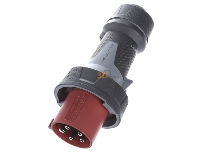 View up front Mennekes 13212 CEE plug 63A 5p 6h 400 V (50+60 Hz) red 
