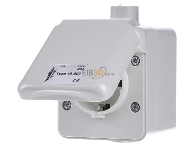 Frontansicht Walther 10007 MONDO Schuko-Dose AP 16A 230V 2P+E IP44 