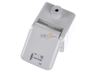 Ansicht oben vorne Walther 10007 MONDO Schuko-Dose AP 16A 230V 2P+E IP44 