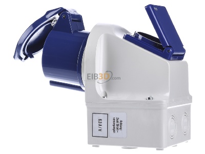 Ansicht rechts Walther 135306 Mini-Kombi Wanddose 32A 3P230V6h+SCHUKO IP44 
