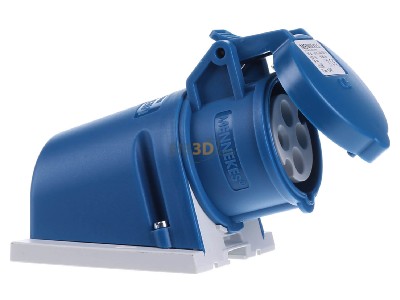 Ansicht links Mennekes 1342 Wanddose TwinCONTACT 16A,4p,9h,230V,IP44 