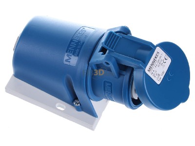 Ansicht oben links Mennekes 1342 Wanddose TwinCONTACT 16A,4p,9h,230V,IP44 