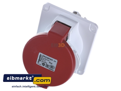Ansicht oben vorne Schneider Electric PKF32F434 Industriesteckdose gewinkelt, 32A, 3p+E 