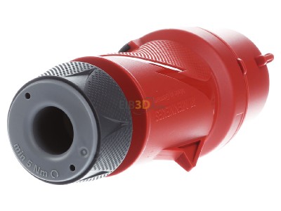 Back view Mennekes 13520 CEE plug 32A 5p 6h 400 V (50+60 Hz) red 
