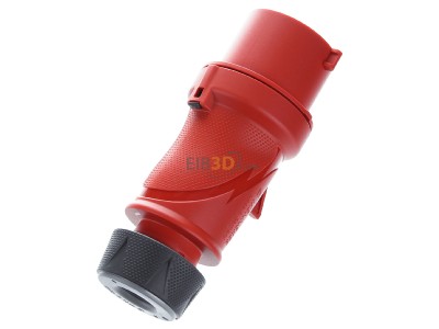 Top rear view Mennekes 13520 CEE plug 32A 5p 6h 400 V (50+60 Hz) red 
