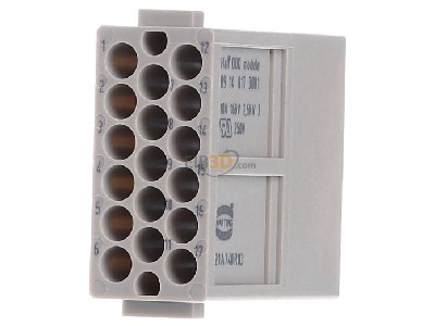 Frontansicht Harting 09 14 017 3001 Stiftmodul 