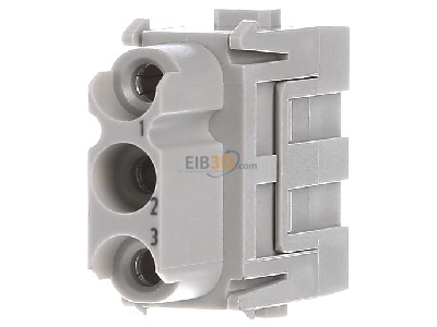 Front view Harting 09 14 003 2702 Socket insert for connector 3p 
