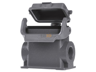 Frontansicht Harting 19 30 010 0296 Sockelgehuse 10 B, 2 Abg nge, M25, mit Kunsts 