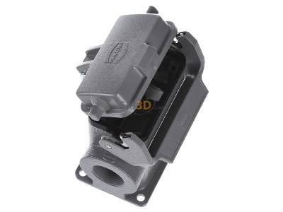 Ansicht oben links Harting 19 30 010 0296 Sockelgehuse 10 B, 2 Abg nge, M25, mit Kunsts 